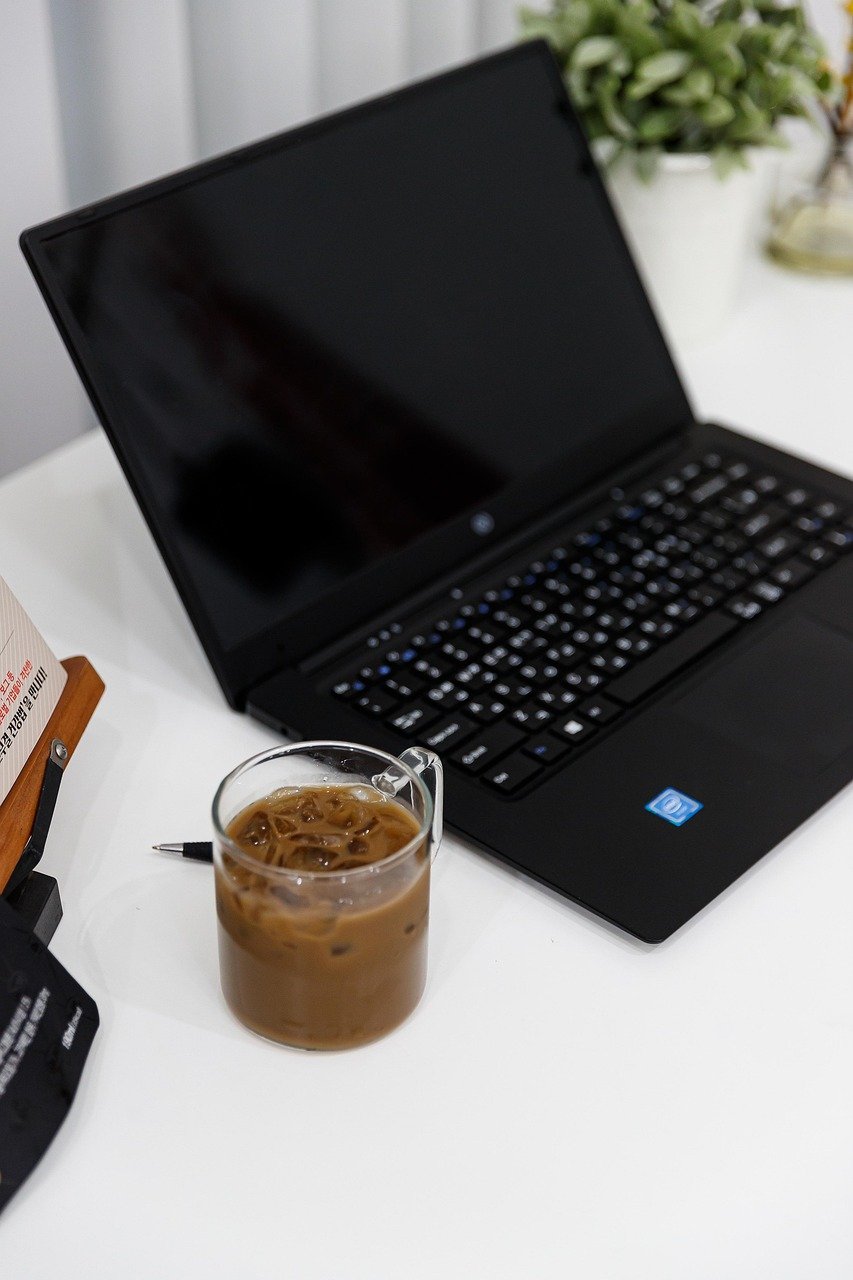 coffee, coffee cup, notebook, pc, office, desk, computer, cup, laptop, internet